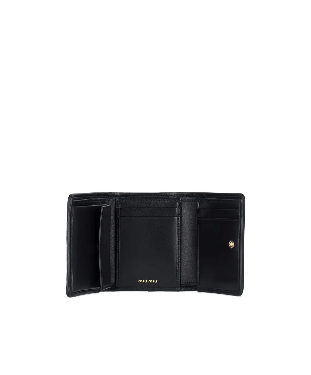 Miu Miu Matelassé Logo-Lettering Wallet
