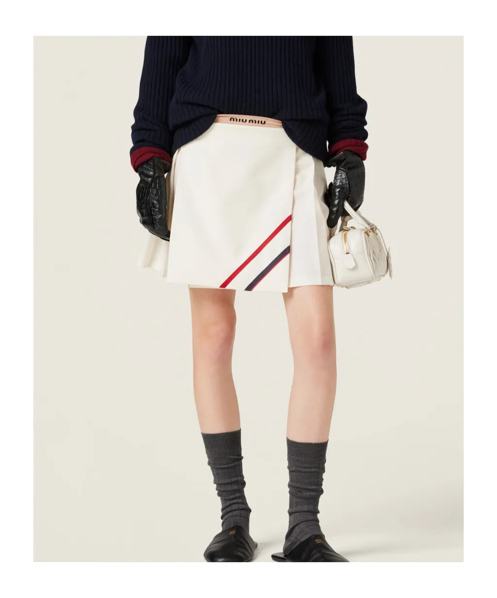 Pleated Mohair Fabric Mini-Skirt