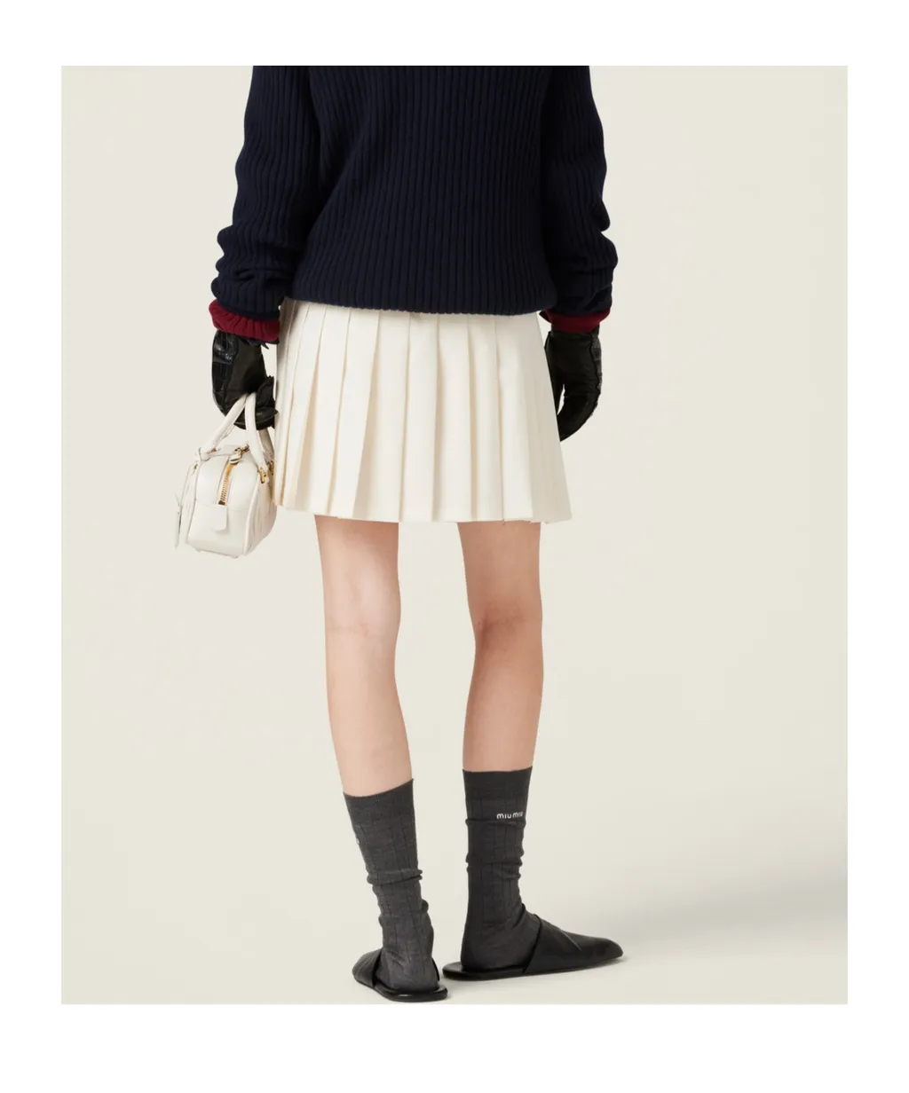 Pleated Mohair Fabric Mini-Skirt