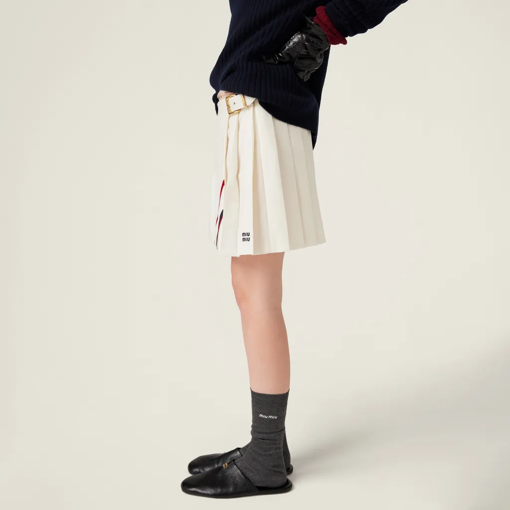 Pleated Mohair Fabric Mini-Skirt