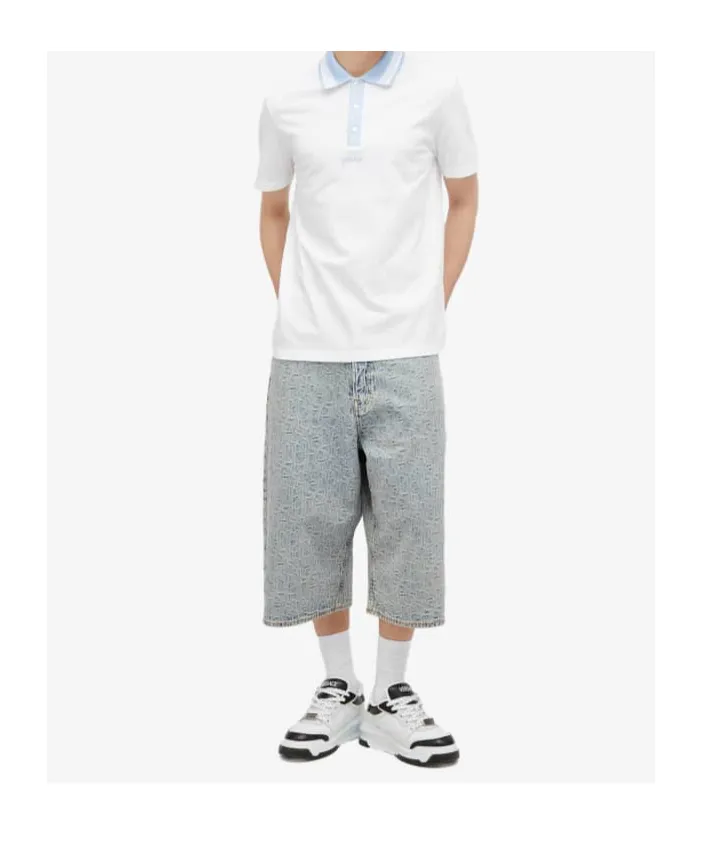 Versace Logo-Embroidered Short-Sleeved Polo Shirt