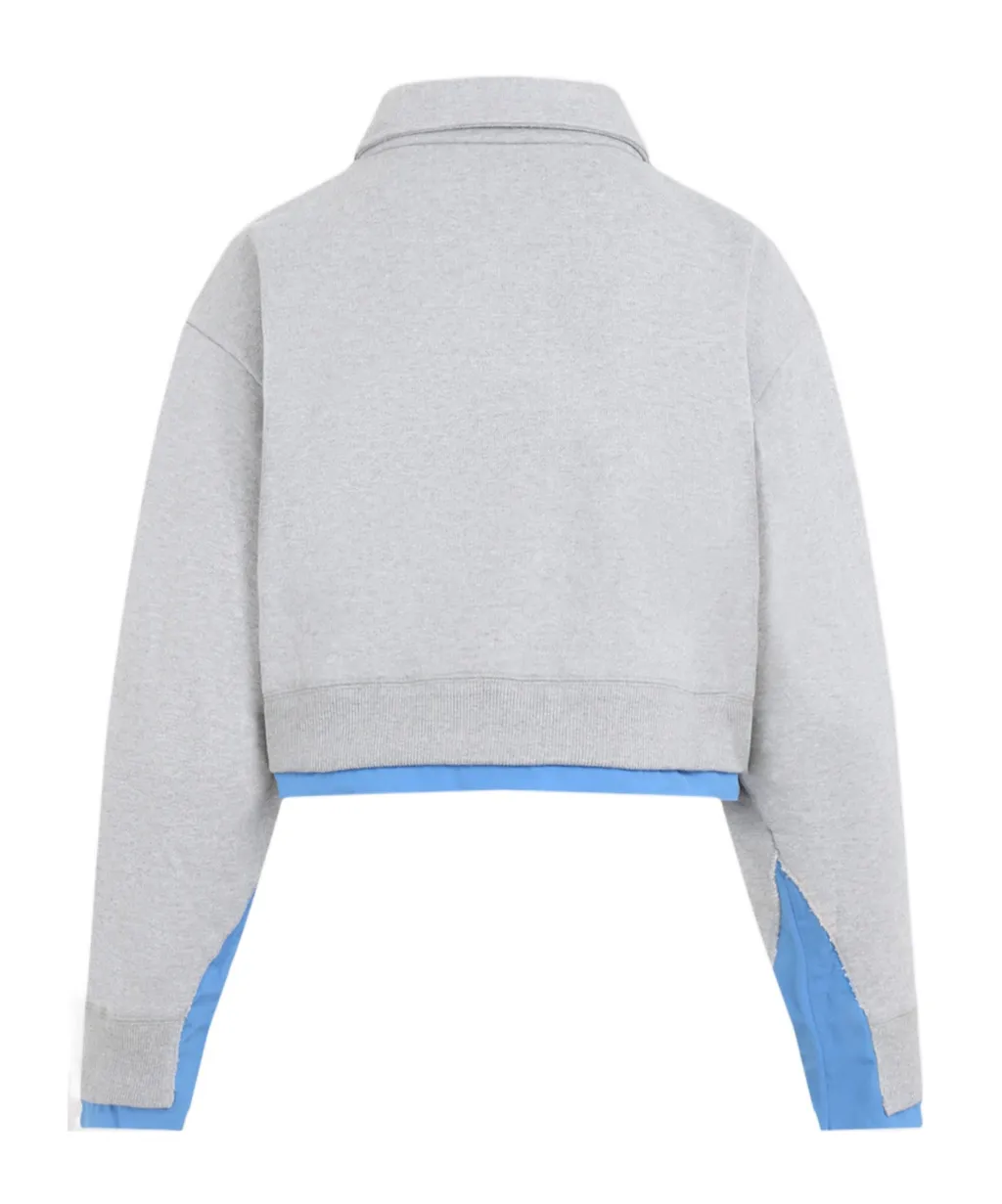 Cotton Fleece And Poplin Sweatshirt