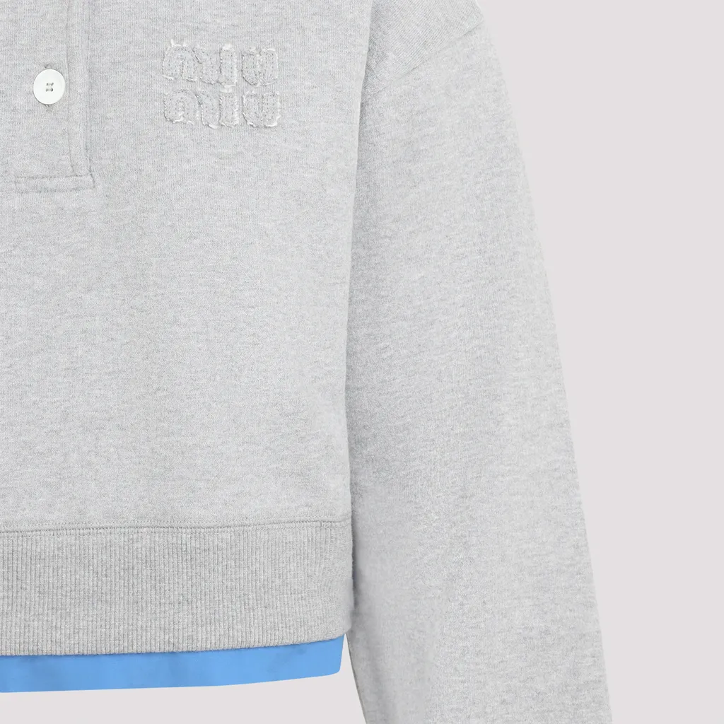 Cotton Fleece And Poplin Sweatshirt