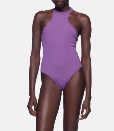 Racerback Fine-Ribbed Swimsuit