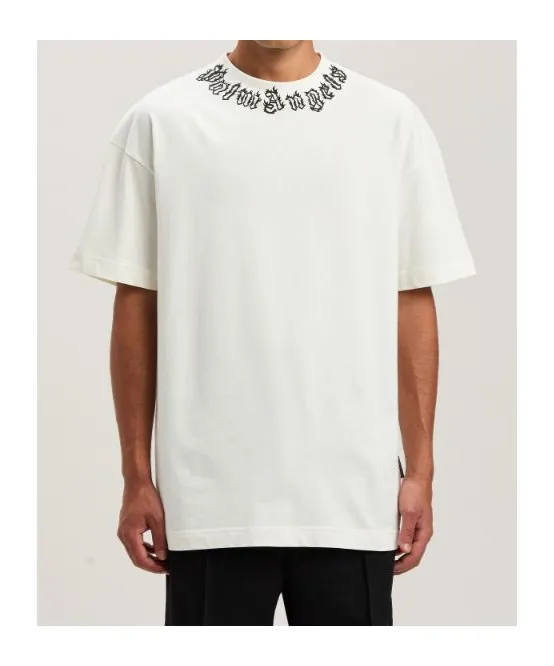 Palm Angels Neck-Logo Short-Sleeved T-Shirt