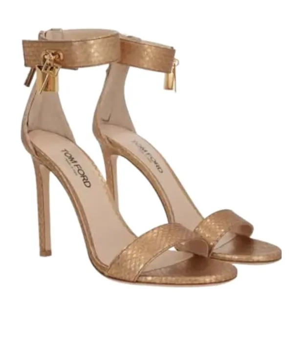 Tom Ford Padlock Detailed Ankle Strap Sandals