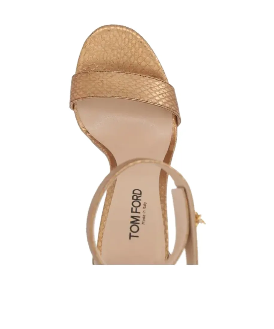 Tom Ford Padlock Detailed Ankle Strap Sandals
