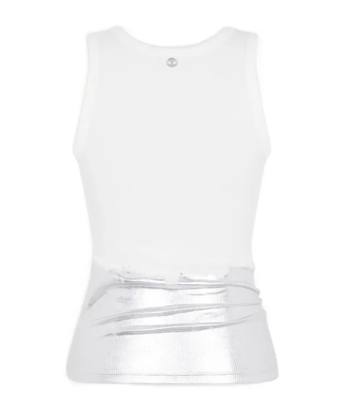 Paco Rabanne Piercing Ribbed Jersey Tank Top