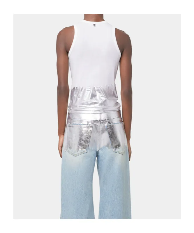 Paco Rabanne Piercing Ribbed Jersey Tank Top