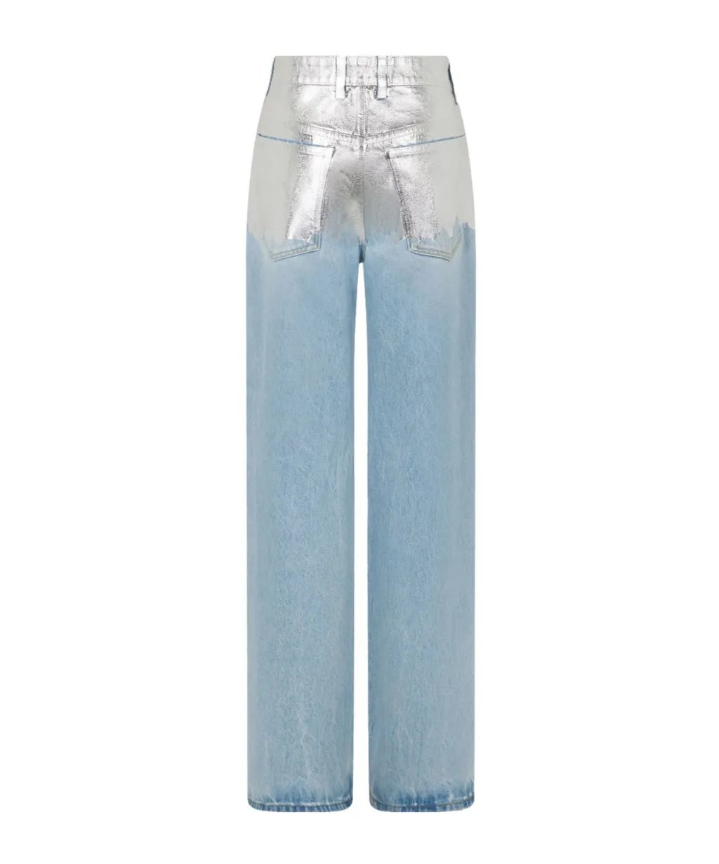 Paco Rabanne Metallic Detailed Straight Leg Jeans