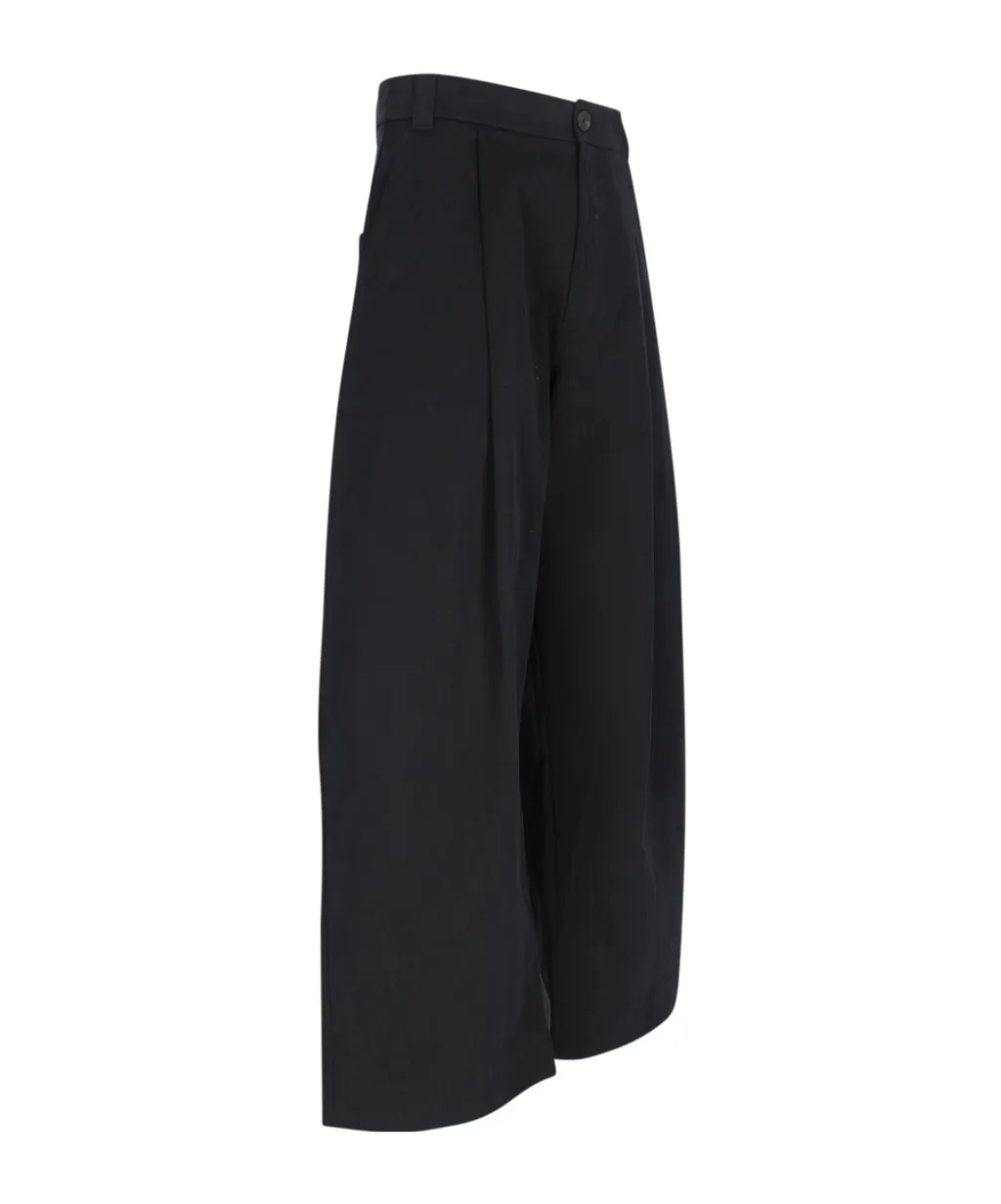 Studio Nicholson Sorte High-Waisted Wide Leg Trousers