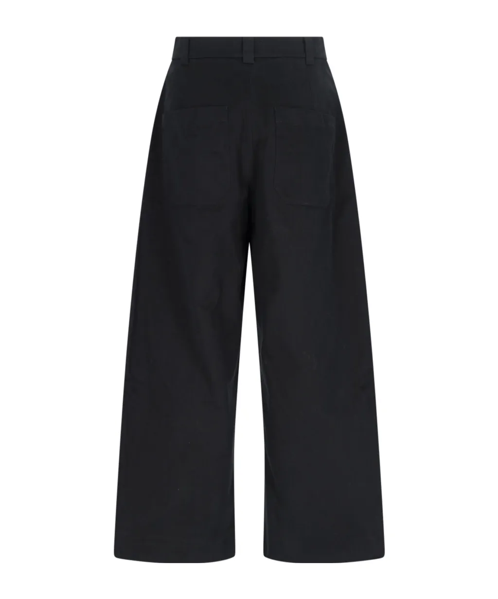 Studio Nicholson Sorte High-Waisted Wide Leg Trousers