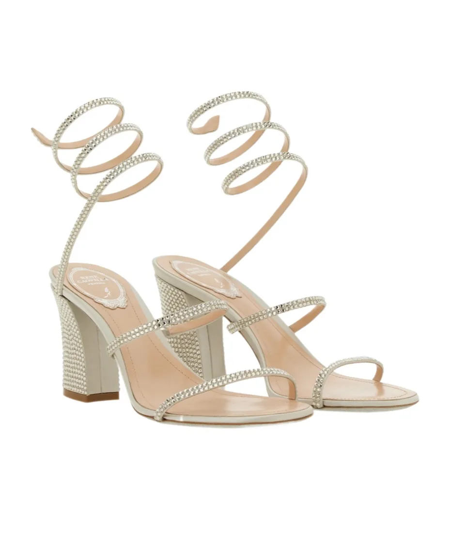 Ren Caovilla Embellished Ankle Strap Sandals