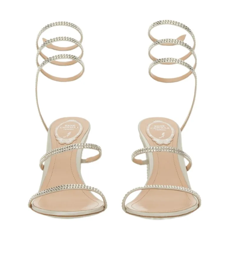 Ren Caovilla Embellished Ankle Strap Sandals