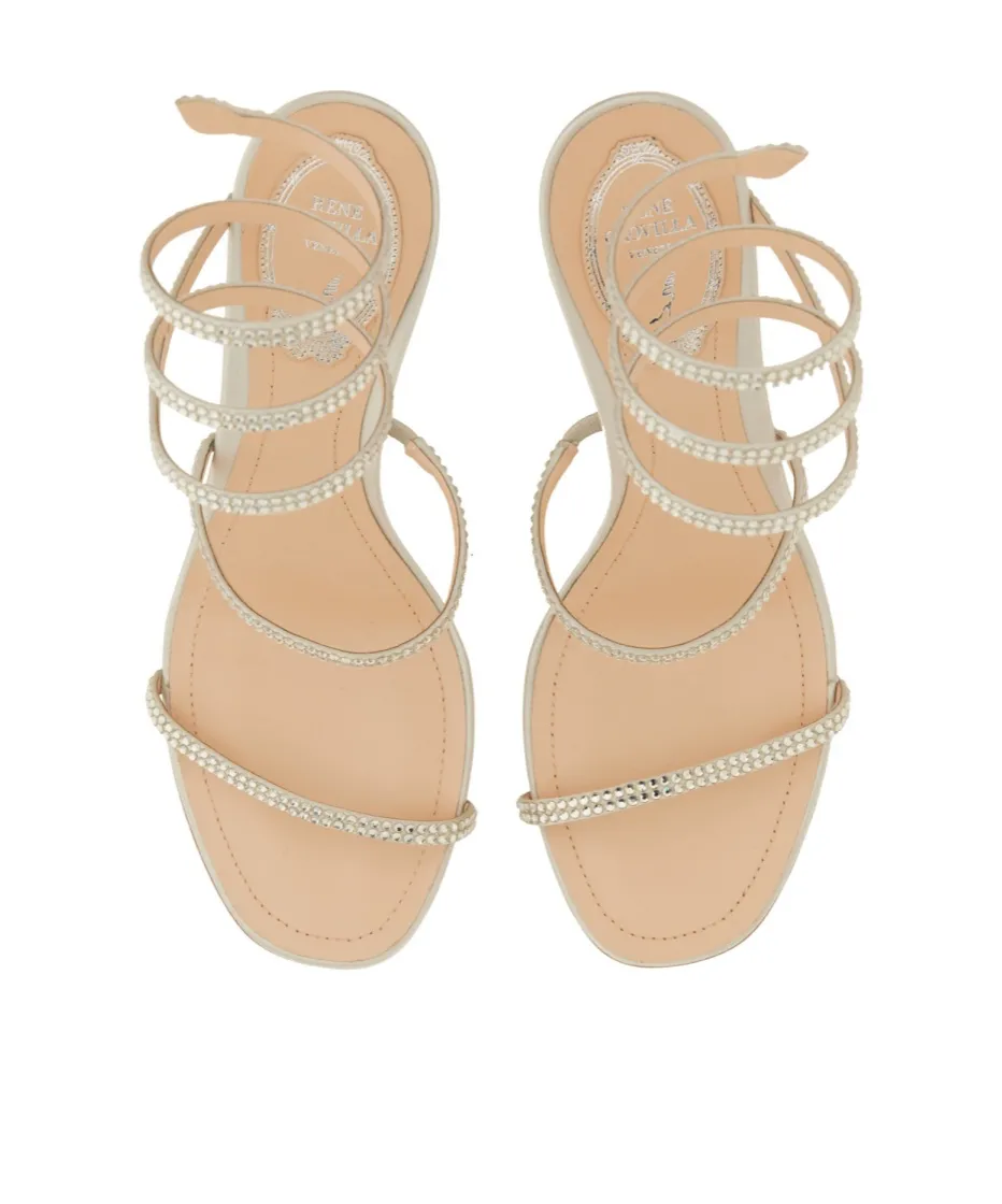Ren Caovilla Embellished Ankle Strap Sandals