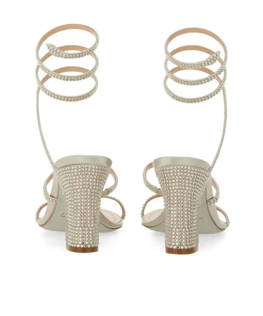 Ren Caovilla Embellished Ankle Strap Sandals