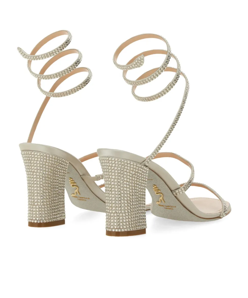 Ren Caovilla Embellished Ankle Strap Sandals