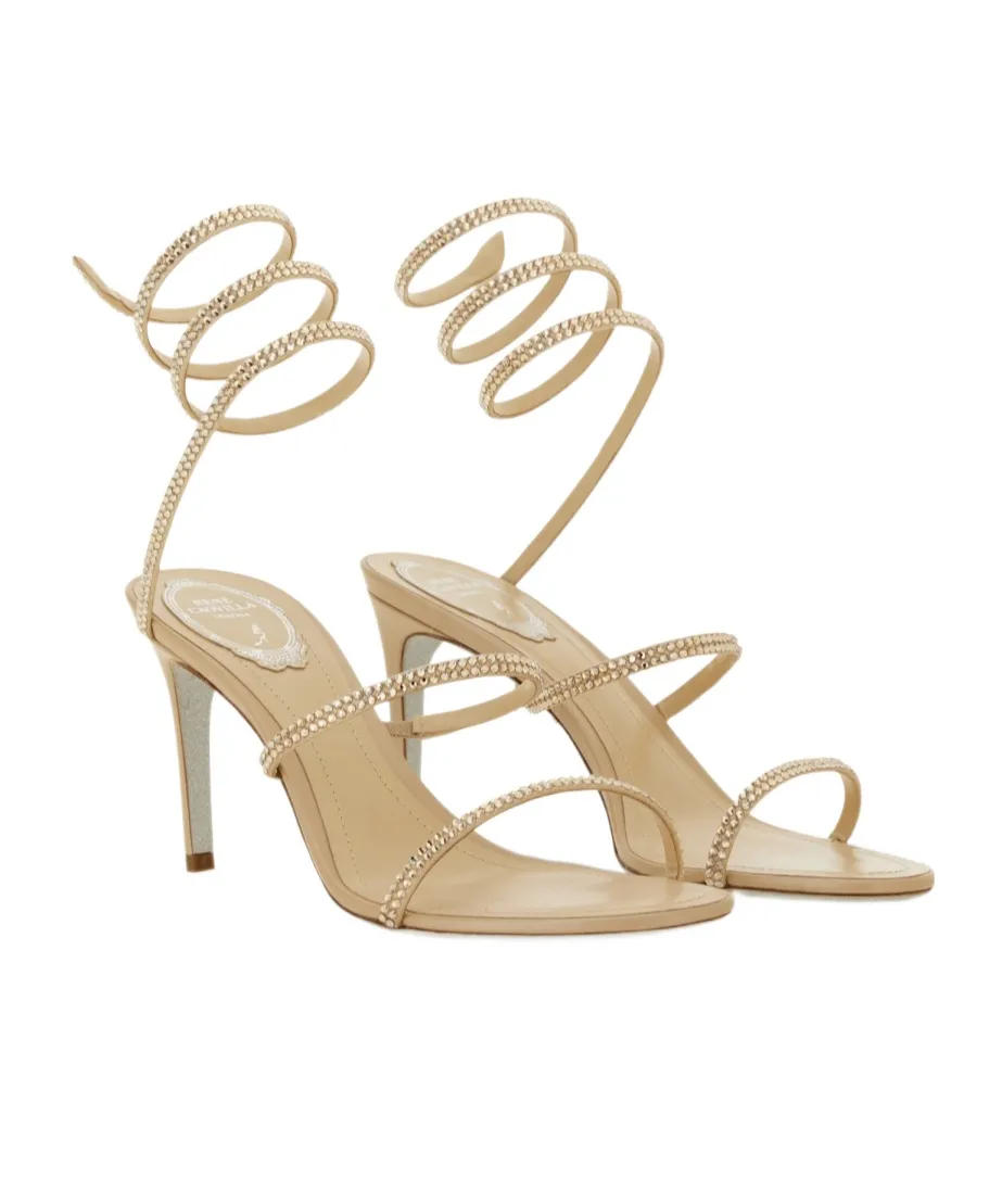 Ren Caovilla Embellished Ankle Strap Sandals