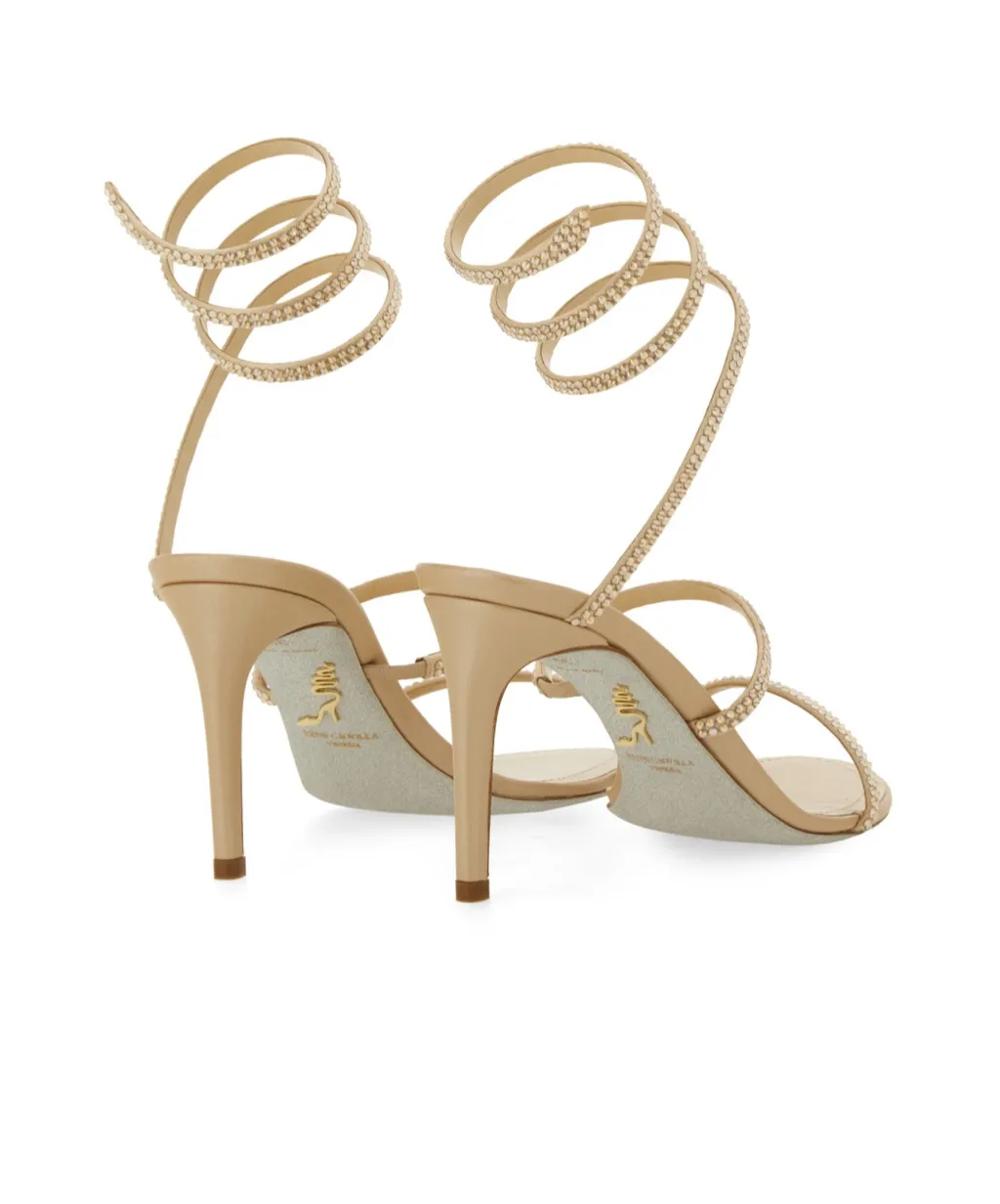 Ren Caovilla Embellished Ankle Strap Sandals
