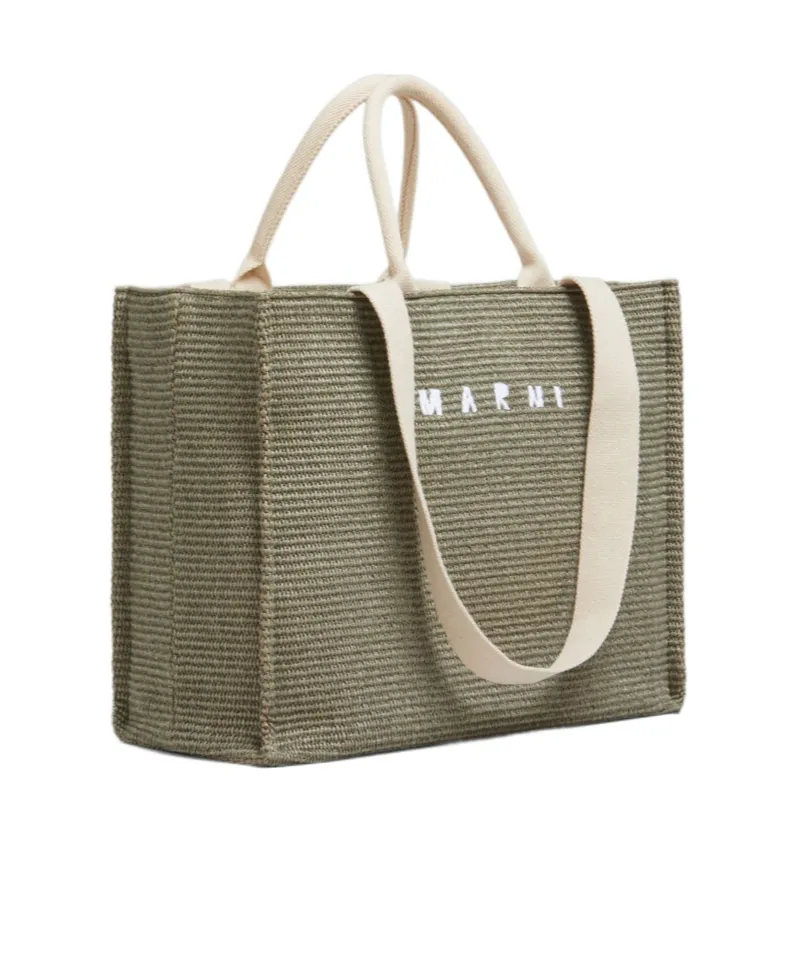 Marni Logo Embroidered Top Handle Bag