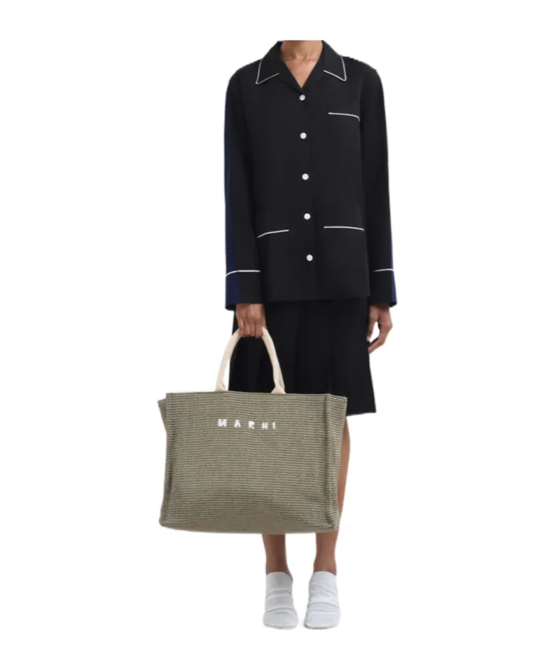 Marni Logo Embroidered Top Handle Bag