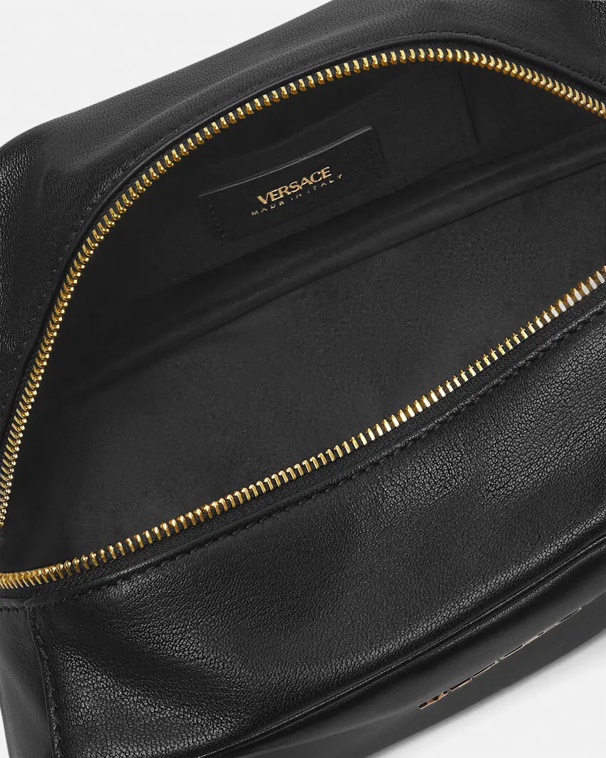 Versace Logo-Lettering Zipped Shoulder Bag