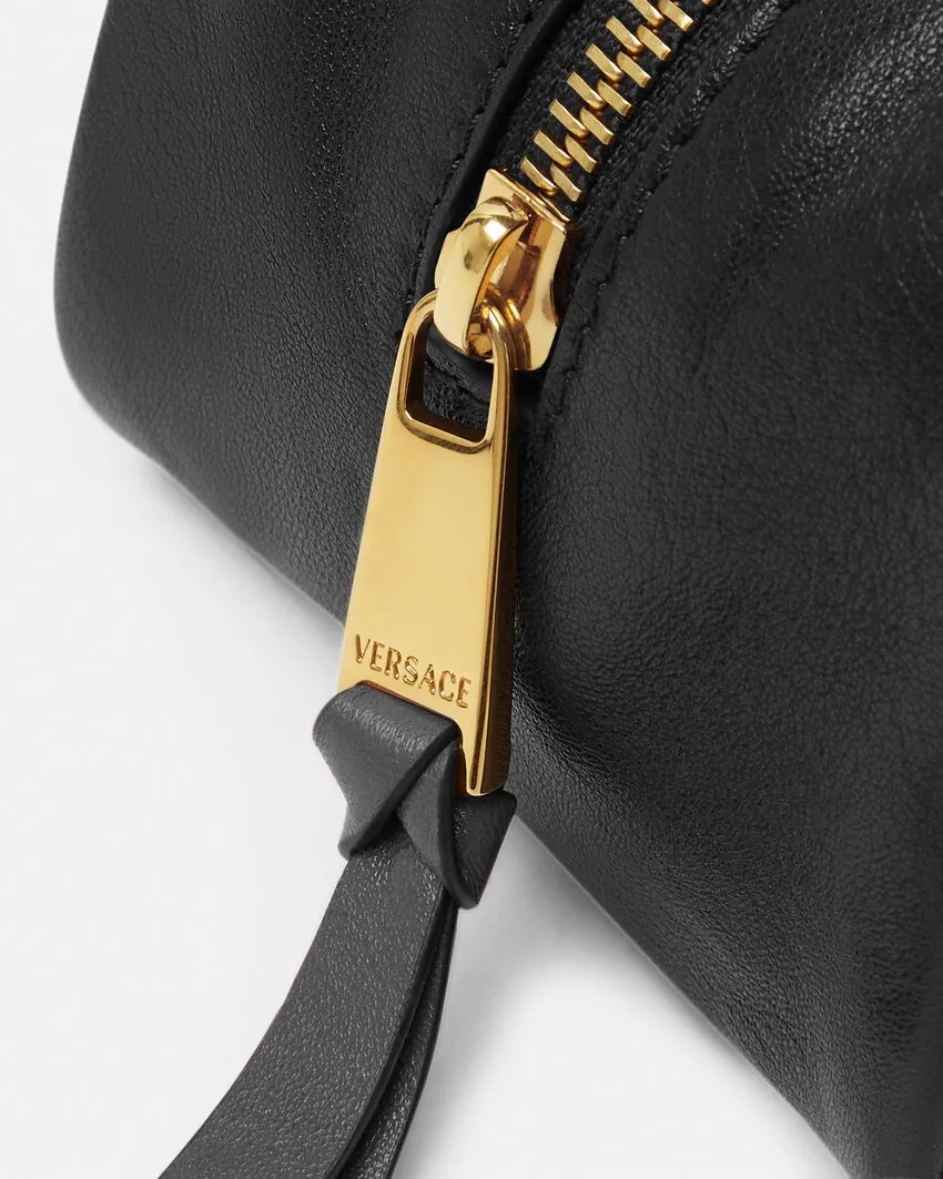 Versace Logo-Lettering Zipped Shoulder Bag