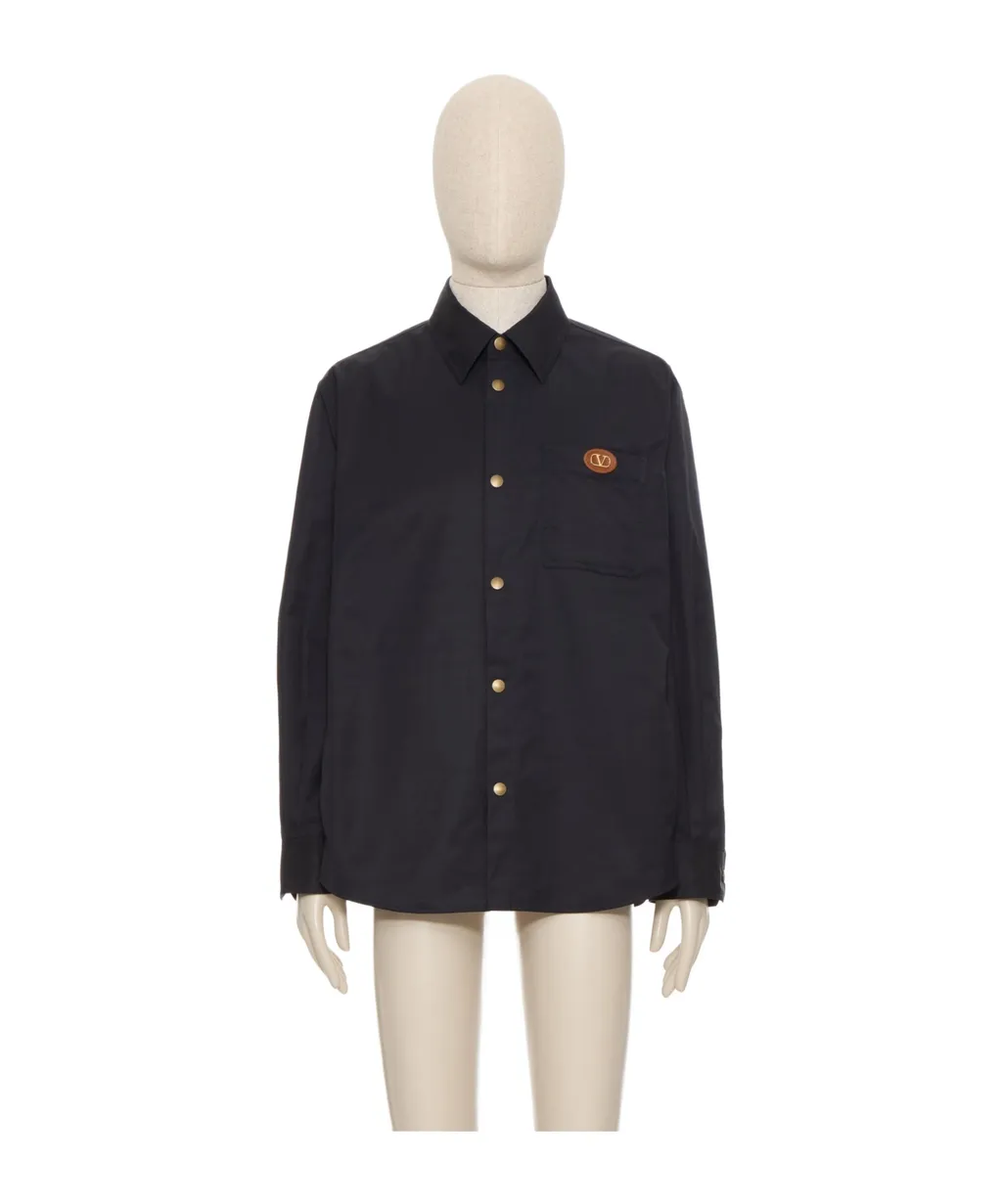 Valentino Vlogo Signature Button-Up Shirt Jacket