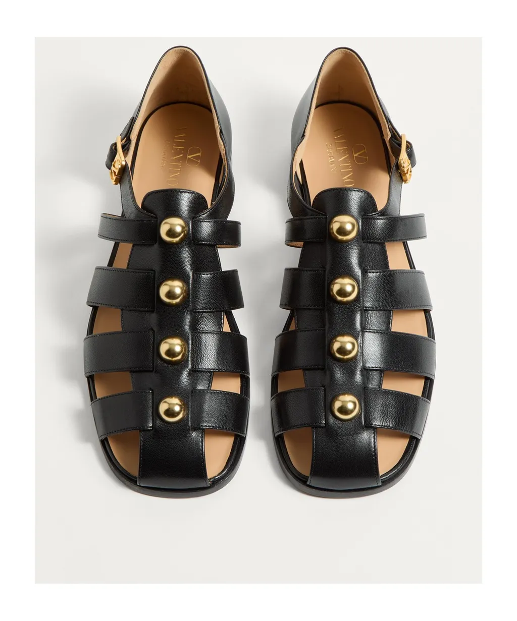 Valentino Stud Embellished Side Buckled Sandals