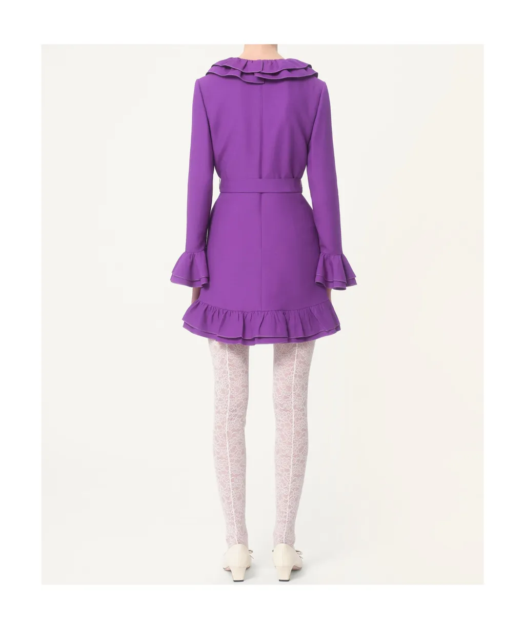 Valentino Ruffled V-Neck Mini Dress