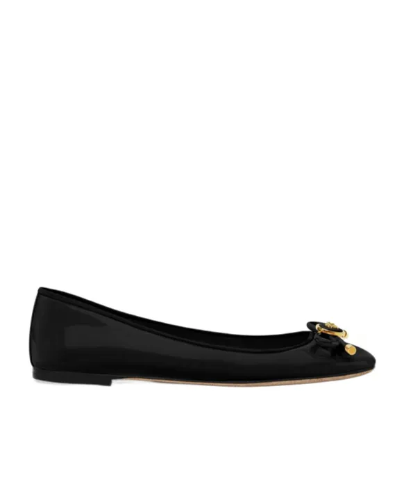 Versace Medusa-Head Round-Toe Ballerina Shoes