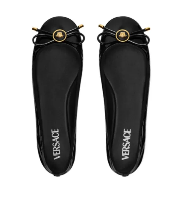 Versace Medusa-Head Round-Toe Ballerina Shoes