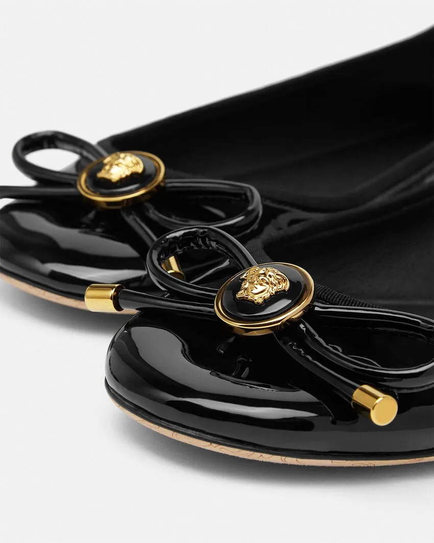 Versace Medusa-Head Round-Toe Ballerina Shoes