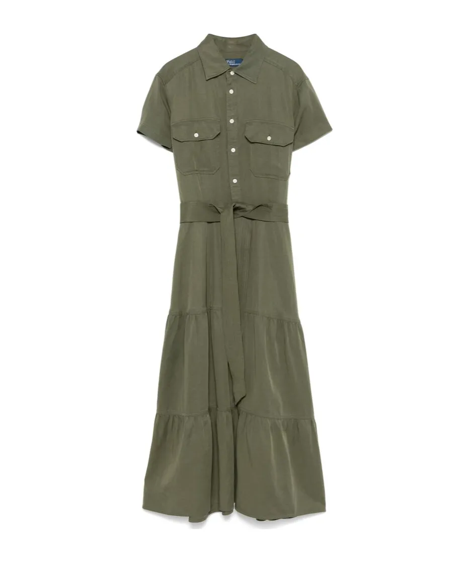 Polo Ralph Lauren Belted Tiered Shirtdess