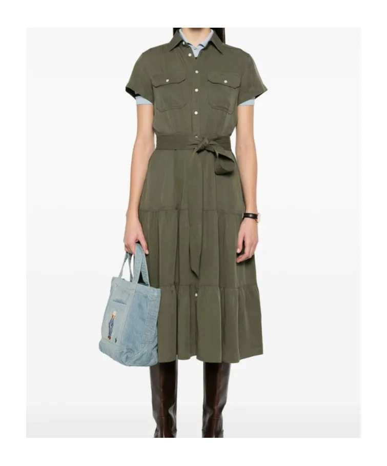 Polo Ralph Lauren Belted Tiered Shirtdess