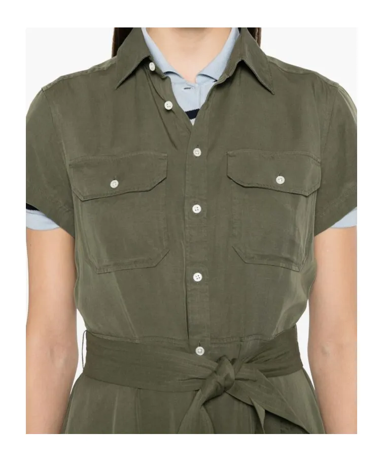 Polo Ralph Lauren Belted Tiered Shirtdess
