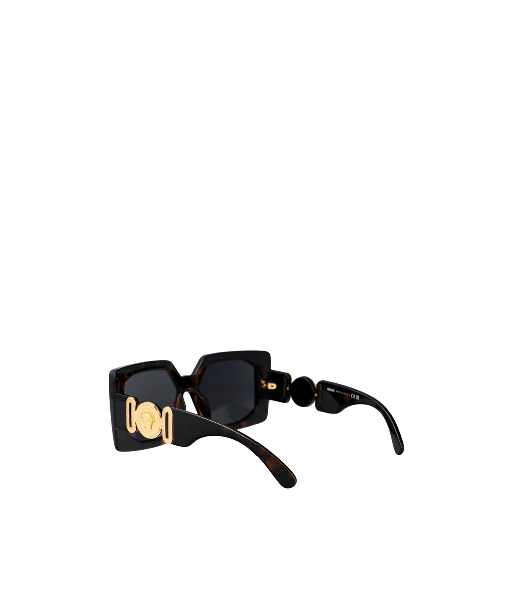 Engraved-Medusa Plaque Sunglasses