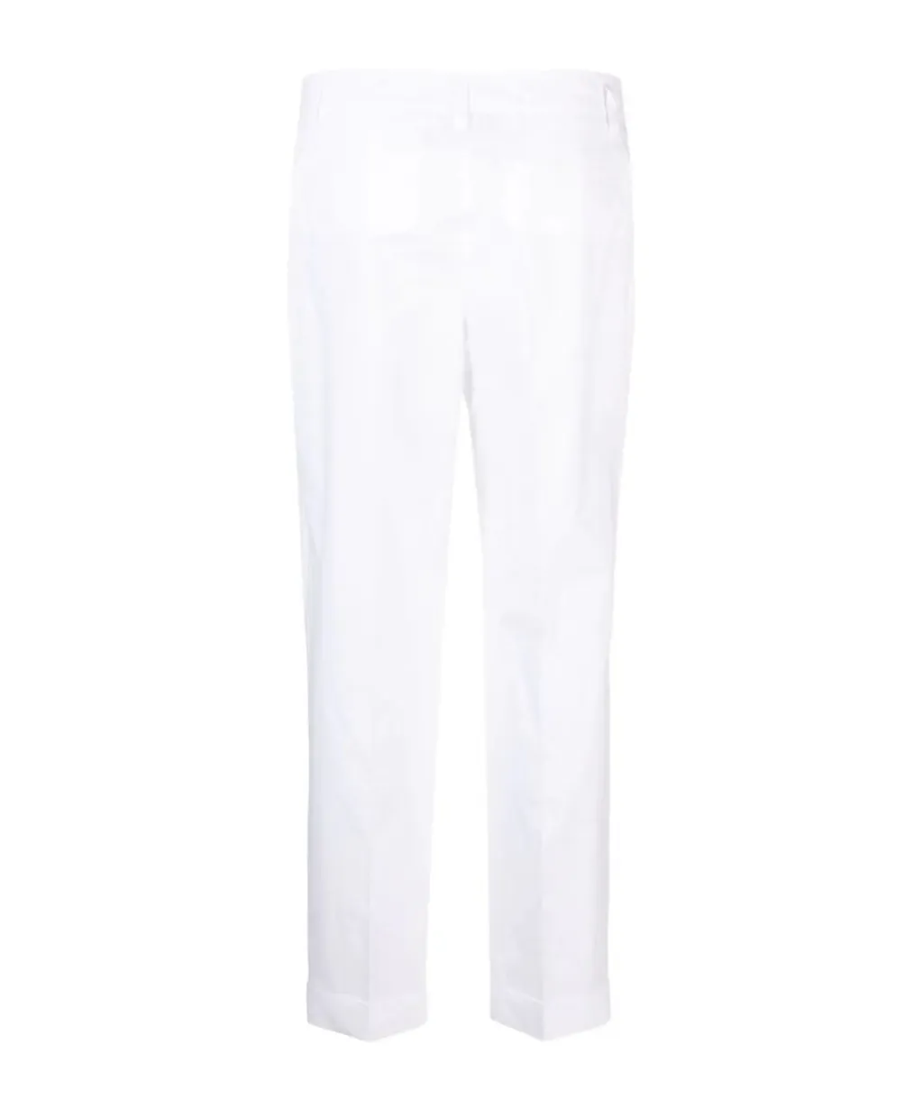High-Waisted Cotton Tailored Trousers
