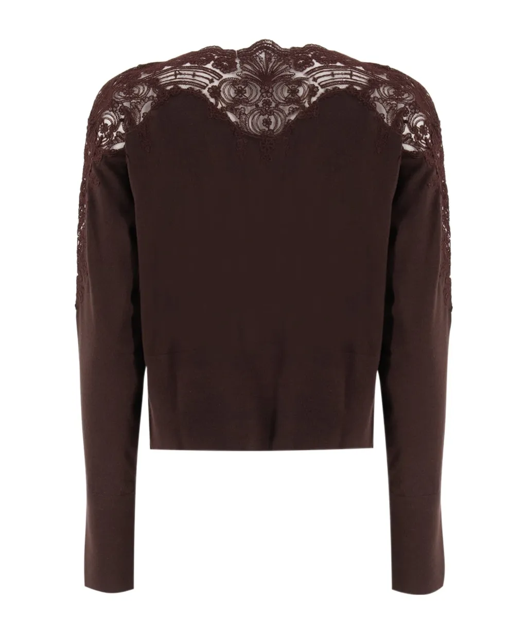 Lace-Embellished Sweater