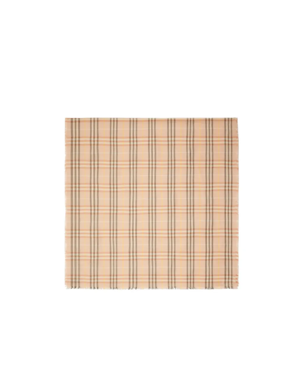 Burberry Checked Frayed Edge Scarf