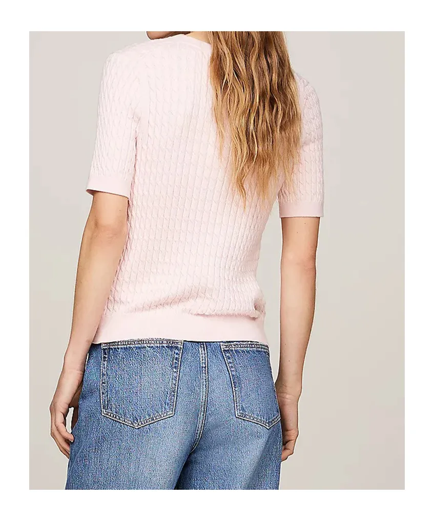 Cable Knit Short Sleeve Jumper