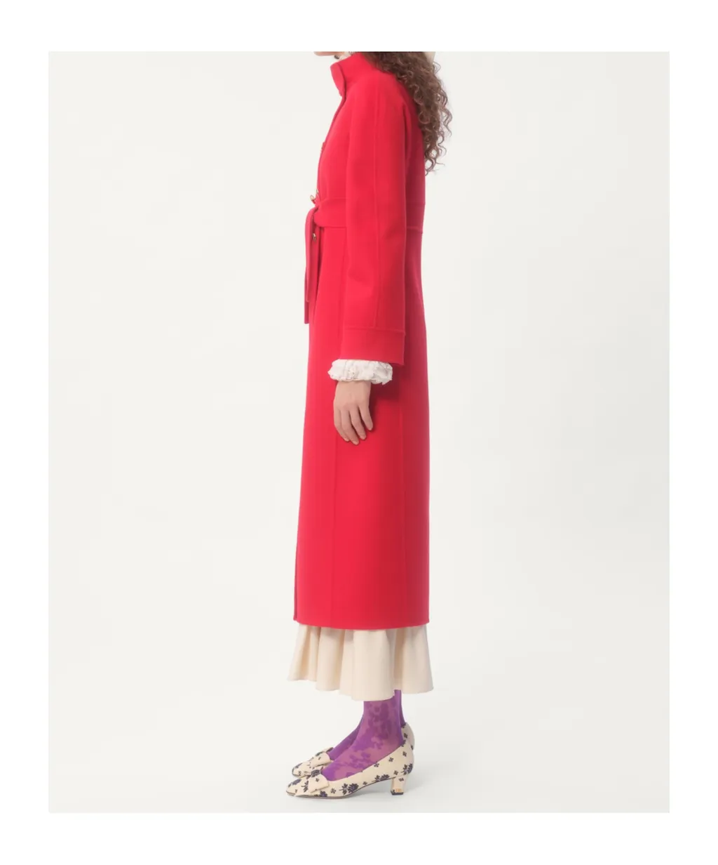 Valentino Double-Breasted High Neck Coat