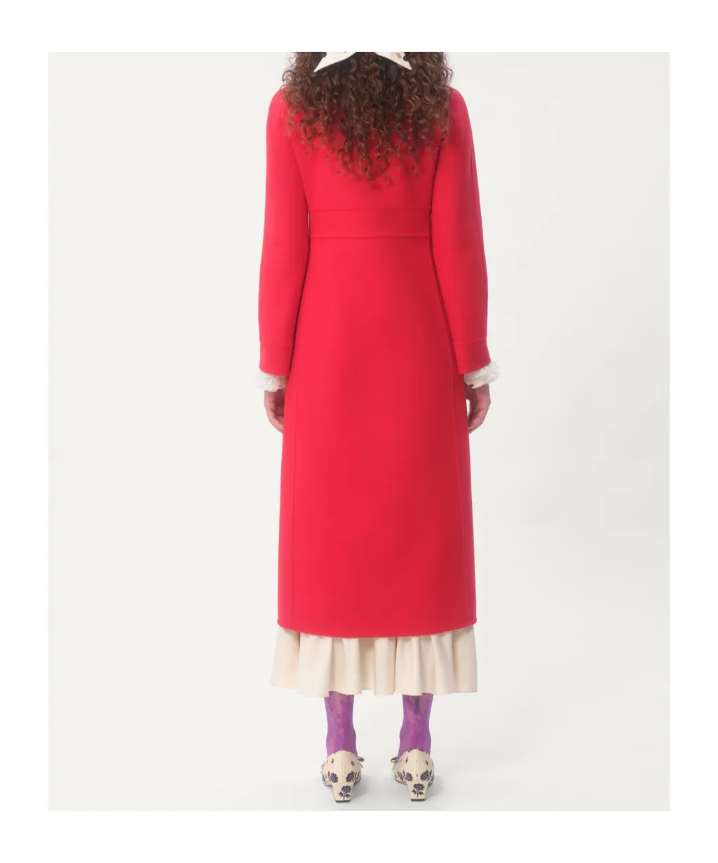 Valentino Double-Breasted High Neck Coat