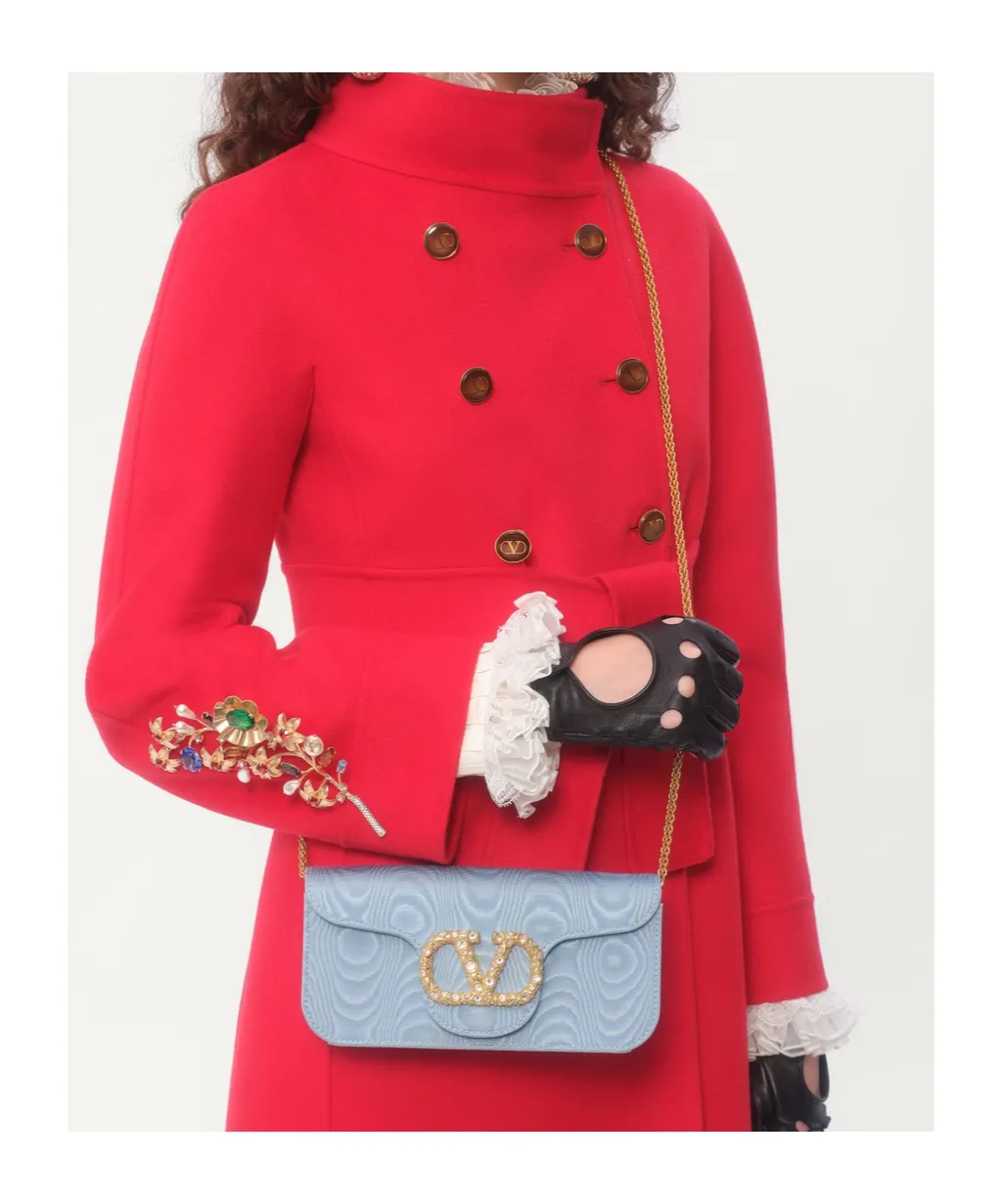 Valentino Double-Breasted High Neck Coat