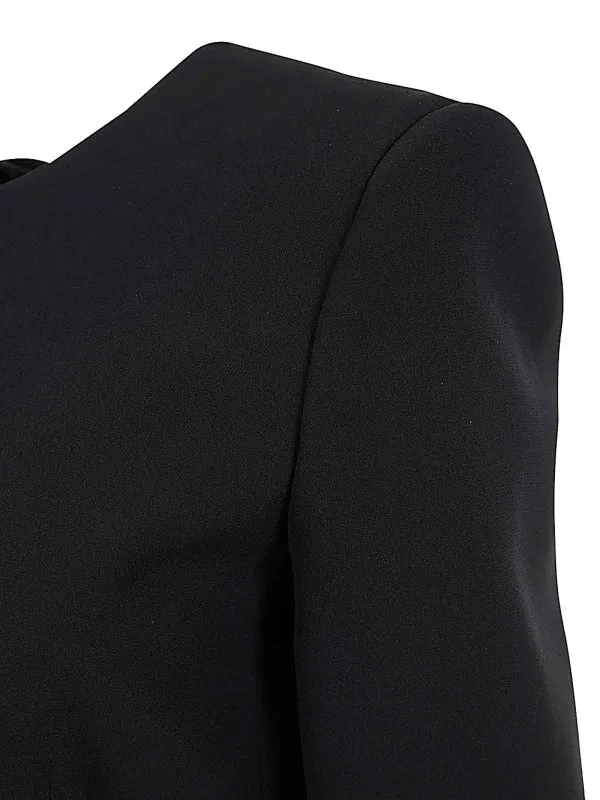 Bow-Detail Zipped Jacket