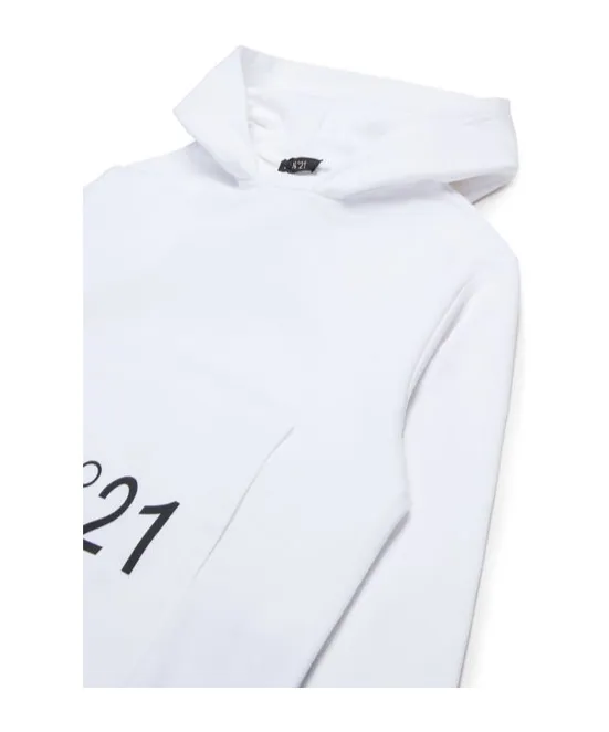 Nº21 Kids Logo-Printed Long Sleeved Hoodie