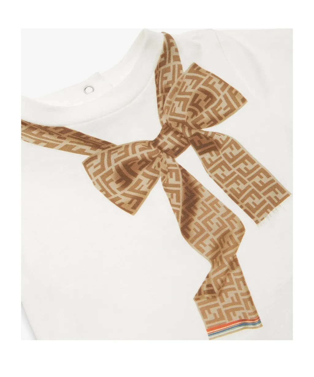 Fendi Kids Bow Printed Crewneck T-Shirt