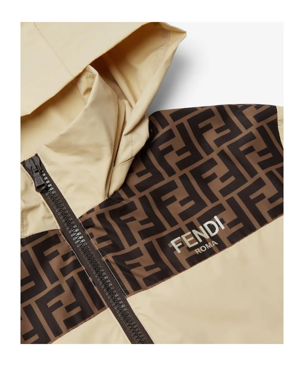 Fendi Kids Logo Printed Hooded Jacket