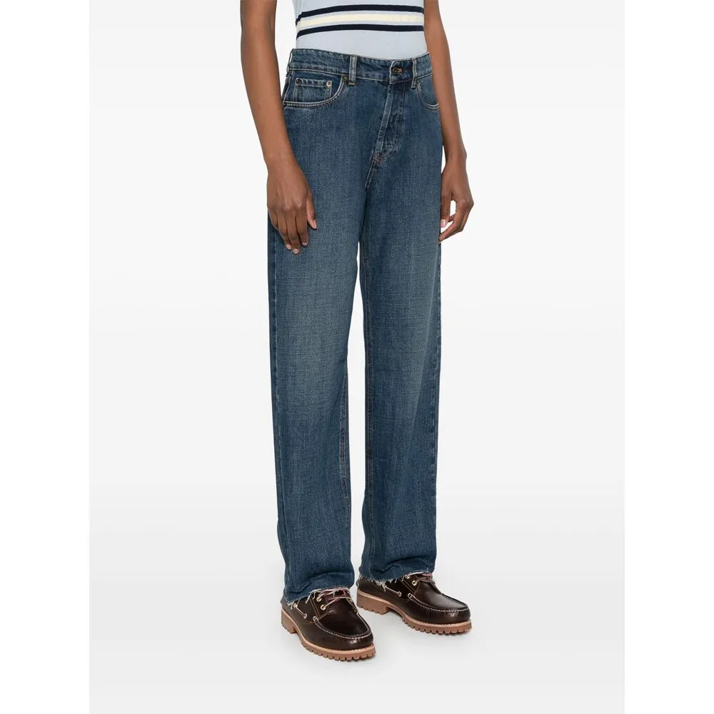 Miu Miu Logo-Embroidered Straight-Leg Jeans