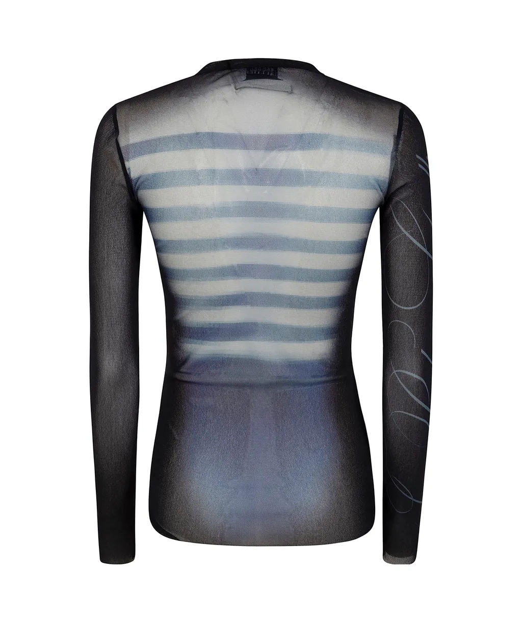 Le Male-Print Mesh Top